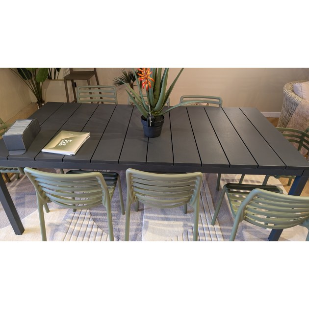 Nardi Rio 210cm Extending Garden Table In Colour Anthracite With 6 x Doga Agave Chairs & 2 x Armchai Nardi Rio 210cm Extending Garden Table In Colour Anthracite With 6 x Doga Agave Chairs & 2 x Armchai