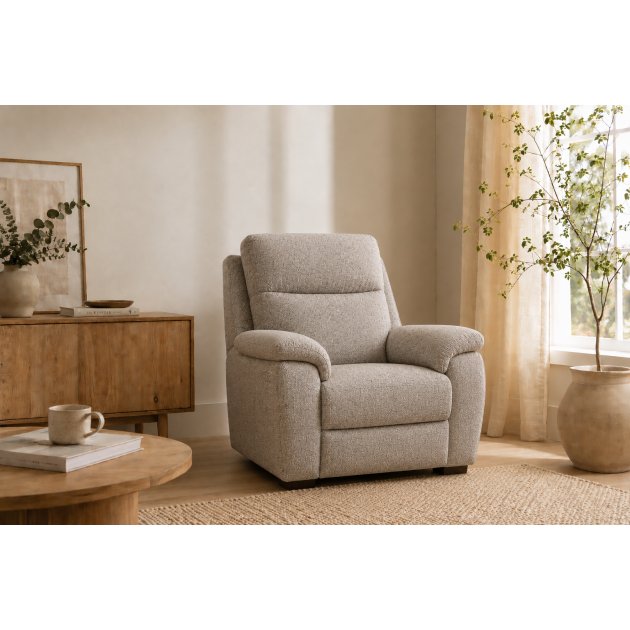 G-Plan Kingsbury Power Recliner Chair w/ Headrest & Lumber & Storage Footstall