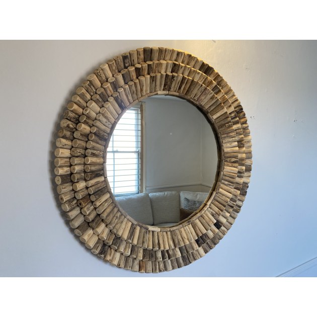 Amber Large Round Cork Mirror Amber Large Round Cork Mirror