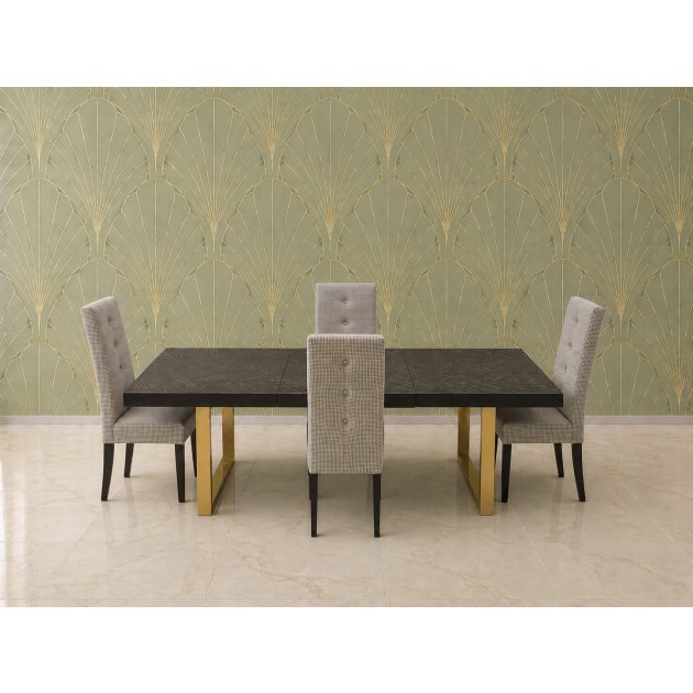 Savoy Gold Dining Table Plus 4 x Atos Tall Chairs