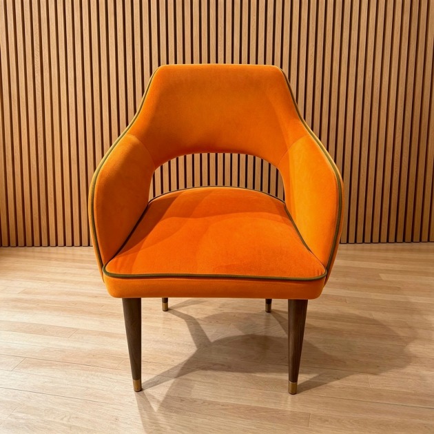 Syros Dining Chair Orange Velvet