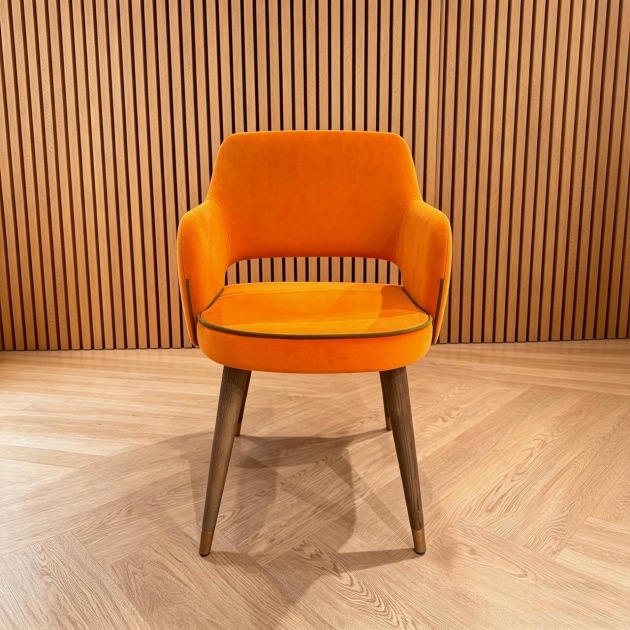 Syros Dining Chair Orange Velvet