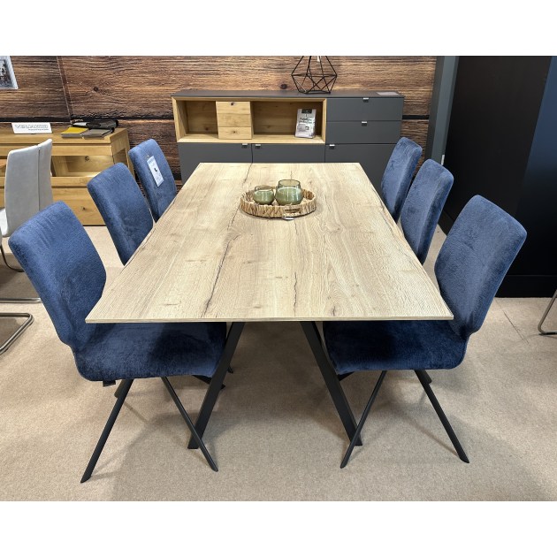 VENJAKOB Dining Chairs -6 X Arthur Metal Anthracite Matt Frame Chairs in Fabric A VENJAKOB Dining Chairs -6 X Arthur Metal Anthracite Matt Frame Chairs in Fabric A