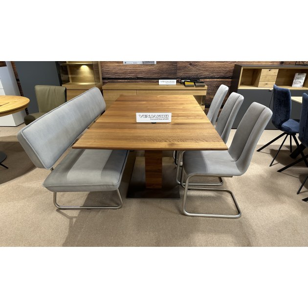 VENJAKOB-- 1.9M Bench with Back in Stainless Steel Frame & 3 X Frenz Chairs Stainless Steel Frame Ca VENJAKOB-- 1.9M Bench with Back in Stainless Steel Frame & 3 X Frenz Chairs Stainless Steel Frame Ca