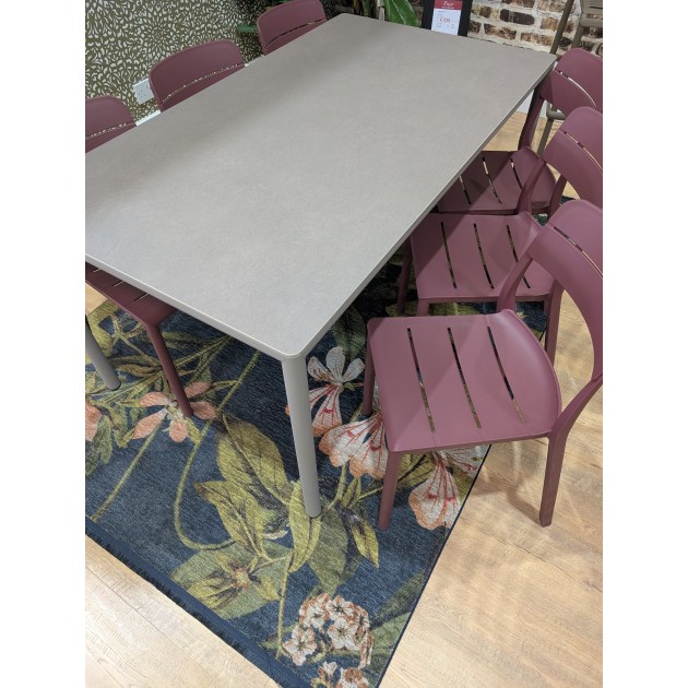 Nardi, Piave 160x90cm Table with 6x Cassia Borgogna Chairs Nardi, Piave 160x90cm Table with 6x Cassia Borgogna Chairs