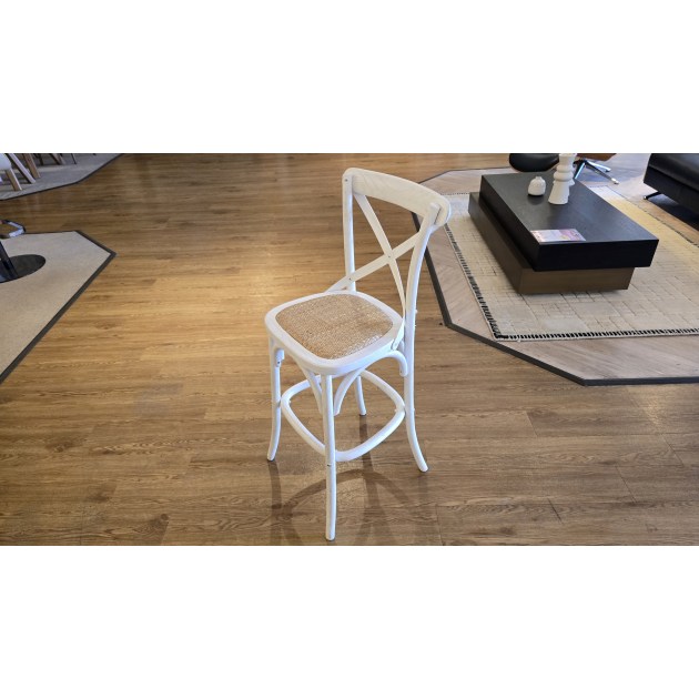 Cafe Barstool White/Rattan