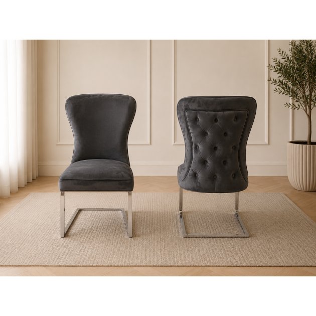 4 X Fitzrovia Chairs- Stainless Steel Frames 4 X Fitzrovia Chairs- Stainless Steel Frames