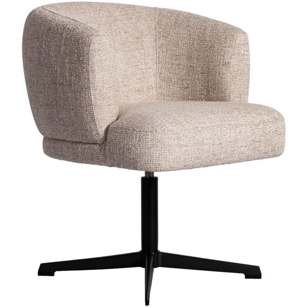 Dinan Cream Tweed Swivel Dining Chair