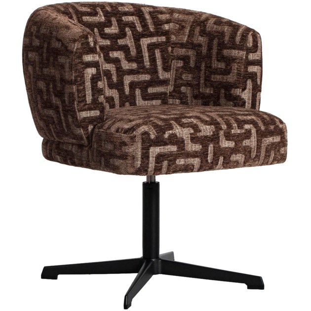 Dinan Brown Labyrinth Swivel Dining Chair