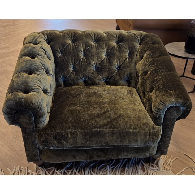 Chesterfield 3 Seater, Chair & Footstool