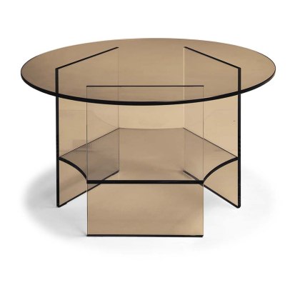 Natuzzi Editions Pepe Round Coffee Bronze Glass Table Natuzzi Editions Pepe Round Coffee Bronze Glass Table