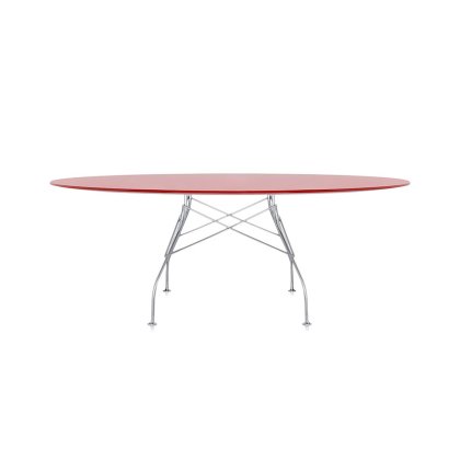 Kartell Glossy by Antonio Citterio Kartell Red Oval Table Kartell Glossy by Antonio Citterio Kartell Red Oval Table