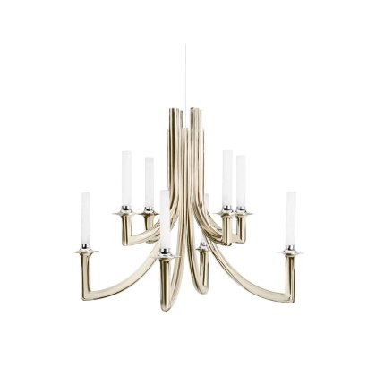 Kartell Khan by Philippe Starck Polished Metal Chandelier Kartell Khan by Philippe Starck Polished Metal Chandelier