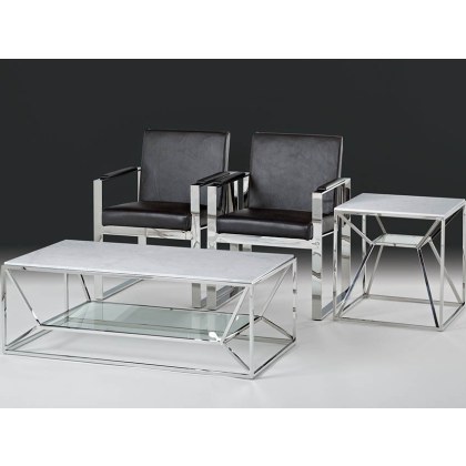 Stone International Bergamo Glass Lamp Table