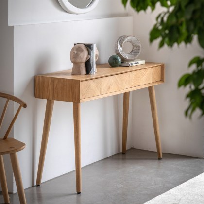 Gallery Direct Milan Oak 2 Drawer Console Table