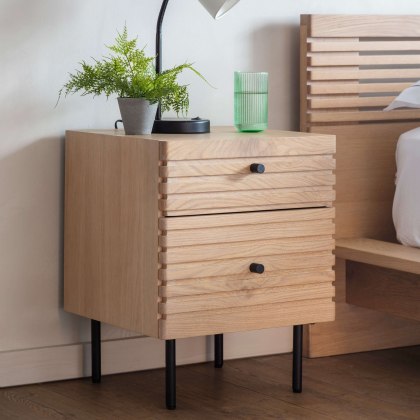 Okayama 2 Drawer Bedside