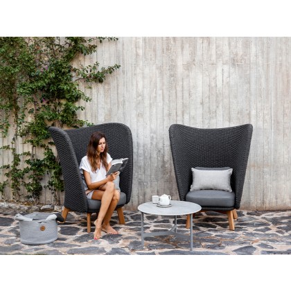 Cane-line Peacock Wing Highback Chair with Cushion Set Cane-line Peacock Wing Highback Chair with Cushion Set