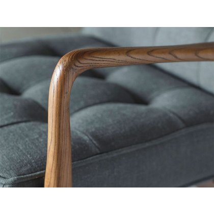 Bayside Mid-Century Modern Armchair - Dark Grey Linen