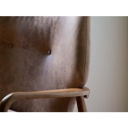 Cosy Mid-Century Modern Armchair - Brown Leather