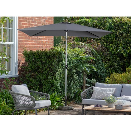 Vazzano Rectangular 2x3m Garden Parasol | Grey