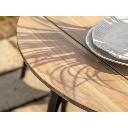 Vigo Acacia Modern Industrial Round Dining Table
