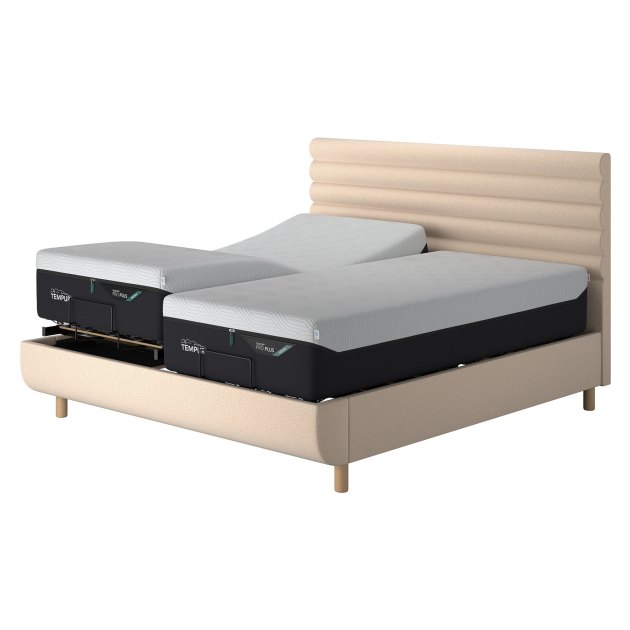 Tempur Arc King Adjustable Disc Divan Bed Base - Vectra Headboard Tempur Arc King Adjustable Disc Divan Bed Base - Vectra Headboard