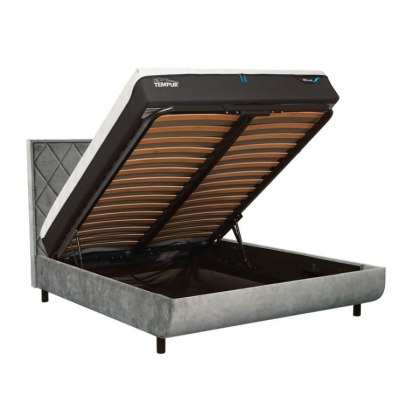 Tempur Arc King Ottoman Bed with Quilted Headboard