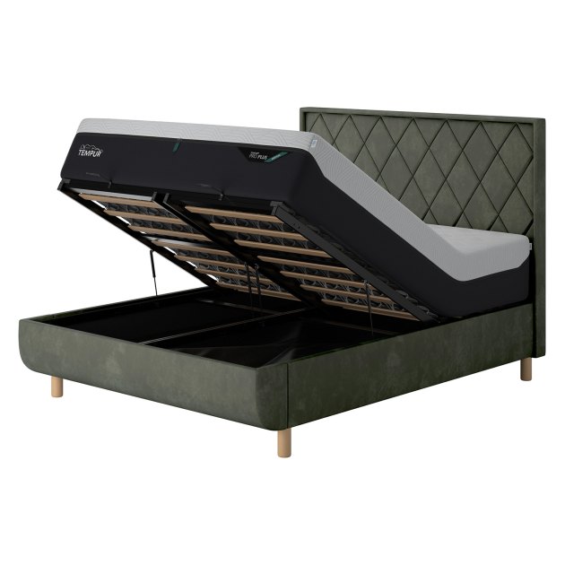 Tempur Arc Super King Ottoman Bed - Quilted Headboard