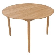 Malin Mid-Century Modern Round Extending Dining Table 110-140cm