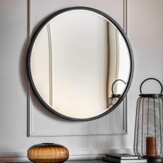 Gallery Direct Higgins Round Mirror Black