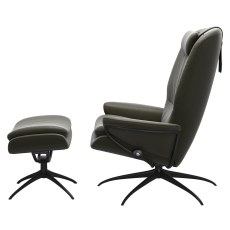 Stressless | Rome - Medium High Back Chair with Stool and Star Base