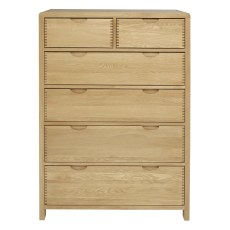 Ercol Bosco Bedroom Oak 6 Drawer Tall Wide Chest