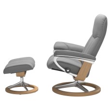 Stressless Consul Medium Chair & Stool with Signature Base Quickship Stressless Consul Medium Chair & Stool with Signature Base Quickship