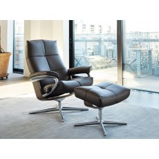 Stressless David Medium Recliner Cross & Stool Stressless David Medium Recliner Cross & Stool