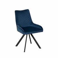 Busby White Extending Dining Table with 4 Norfolk Blue Armchairs