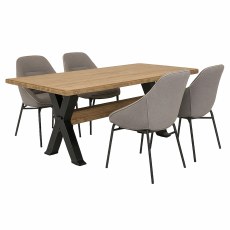Davos Large Dining Table & 4 Grey Liam Dining Chairs Davos Large Dining Table & 4 Grey Liam Dining Chairs