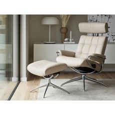 Stressless London Adjustable Star Base Recliner Chair w Stool