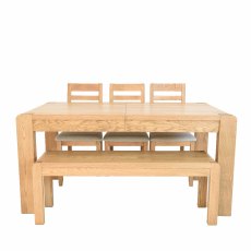 Nordic Extendable Dining Table, 3 Dining Chairs & Dining Bench Nordic Extendable Dining Table, 3 Dining Chairs & Dining Bench