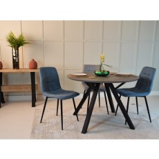 Table & 2 Light Grey & 2 Blue Path Chairs