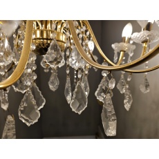 Gold Plate Pendeloque Pendant Chandelier