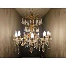 Gold Plate Pendeloque Pendant Chandelier