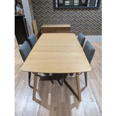 Stockholm 1.8m Extending Dining Table, 4 Lindsay Dining Chairs in Grey Plus Stockholm Small Sideboar Stockholm 1.8m Extending Dining Table, 4 Lindsay Dining Chairs in Grey Plus Stockholm Small Sideboar