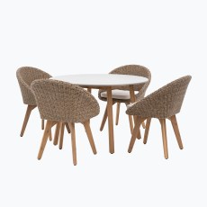 Avena 4 Seater Round Dining Set Avena 4 Seater Round Dining Set