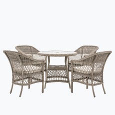 Menton 4 Seater Round Dining Set Menton 4 Seater Round Dining Set