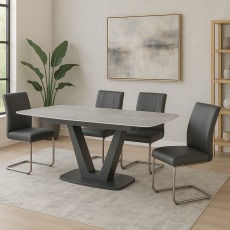 Tanaro 180-240cm Extendable Dining Table & 4 Chairs Tanaro 180-240cm Extendable Dining Table & 4 Chairs
