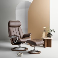 Stressless Paul Medium Signature Base Chair & Stool