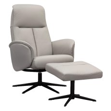 G Plan Nystead Manual Recliner & Stool Polished Base