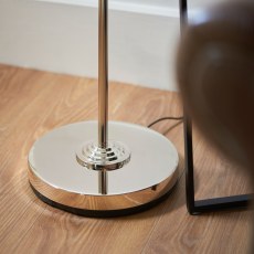 Highclere 3-Light Floor Lamp – Bright Nickel with Charcoal Shade