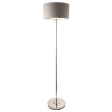 Highclere 3-Light Floor Lamp – Bright Nickel with Charcoal Shade