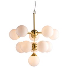 Oscar Pendant Light Brushed Gold with Gloss White Glass